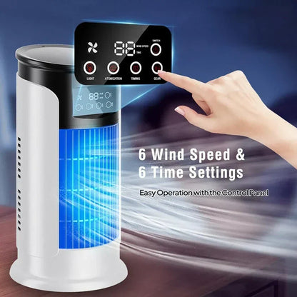 Personal Evaporative Cooler with Humidifier 5-in-1 Compact Floor Standing Unit 18W Quiet Desktop Cooling Fan for Home Office Bedroom Dorm