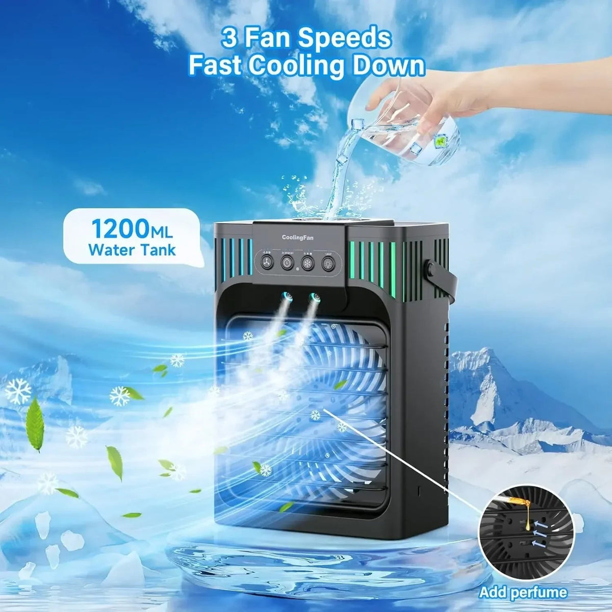 Compact Desktop Air Conditioner | Portable Air Cooler with Remote Control | Personal Comfort for Home or Office