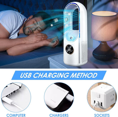 Desktop Personal Evaporative Air Cooler USB-Powered Quiet Misting Fan for Bedroom Office Desk Small Rooms