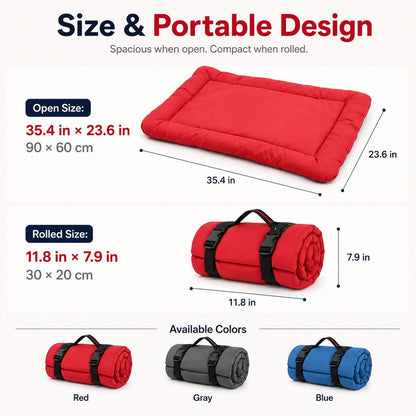 Ortekor Portable Outdoor Dog Bed for Camping &Car Travel - Roll-Up Mat for Clean, Comfortable Rest