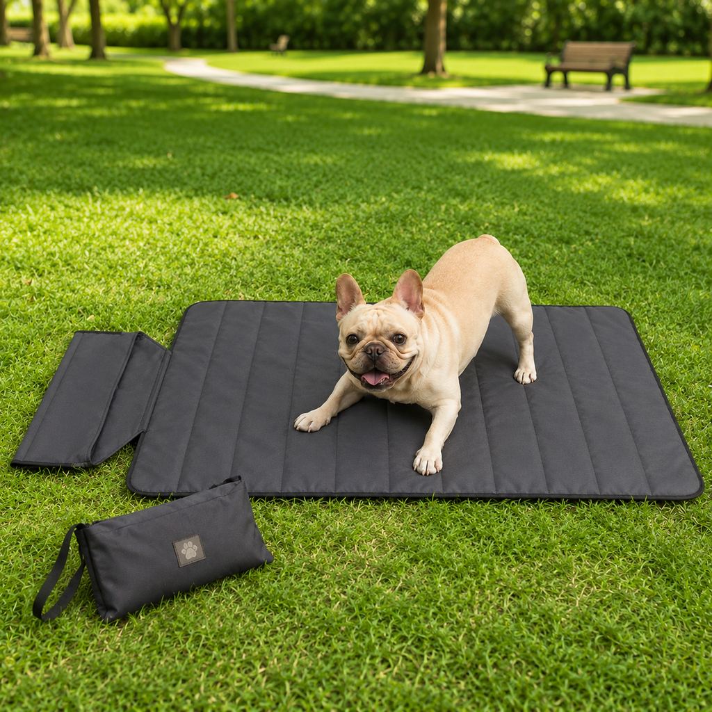 Ortekor Portable Outdoor Pet Mat with Carry Bag - Foldable Travel Dog Blanket for Parks, Camping & Road Trips