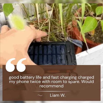 EcoCharge | Batterie externe solaire portable d'une capacité de 10 000 mAh | Conception étanche pour les aventures en plein air