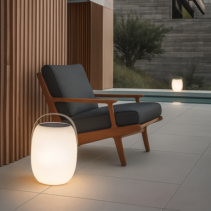 Solar-Powered Portable Outdoor Table Lamp with LED for Patio Deck Garden & Balcony