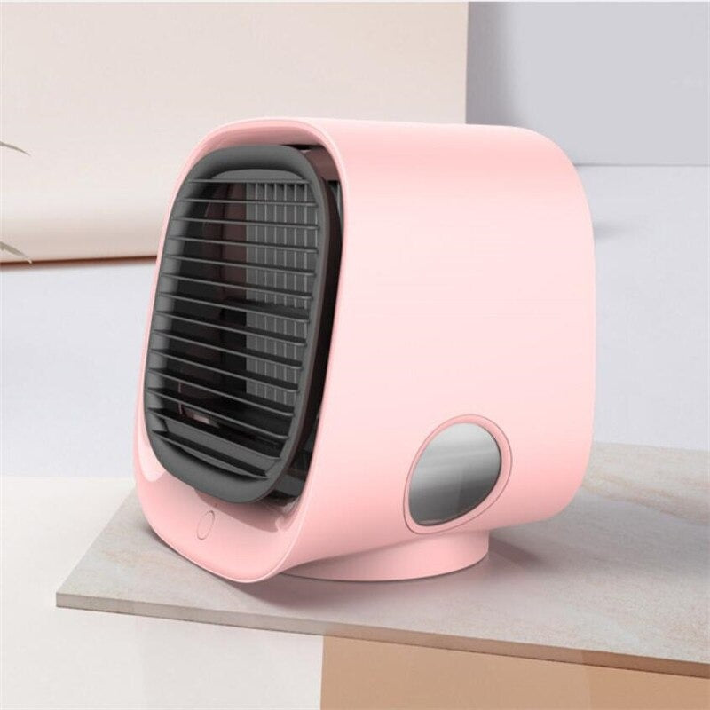 Personal Evaporative Cooler with 7-Color LED Light – Compact USB Desktop Fan with Water Tank & 3 Speed Settings for Office, Bedroom, Car