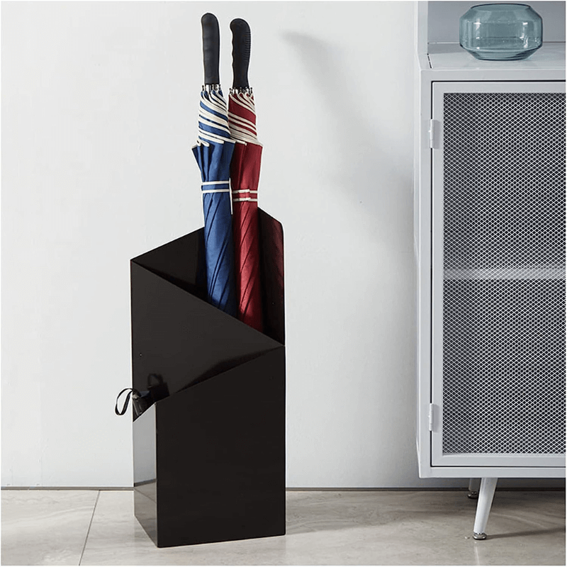 Metal Entryway Caddy for Rain Gear 20 in Height Red Freestanding Organizer for Hallways Porches Apartments Small Space Storage with Drip Tra