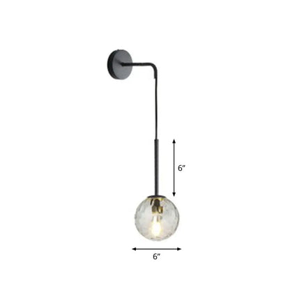 Contemporary Globe Sconce – Single-Light Fixture with Clear or Frosted Sphere – Wall-Mount Accent for Hallway, Bedside & Living Room