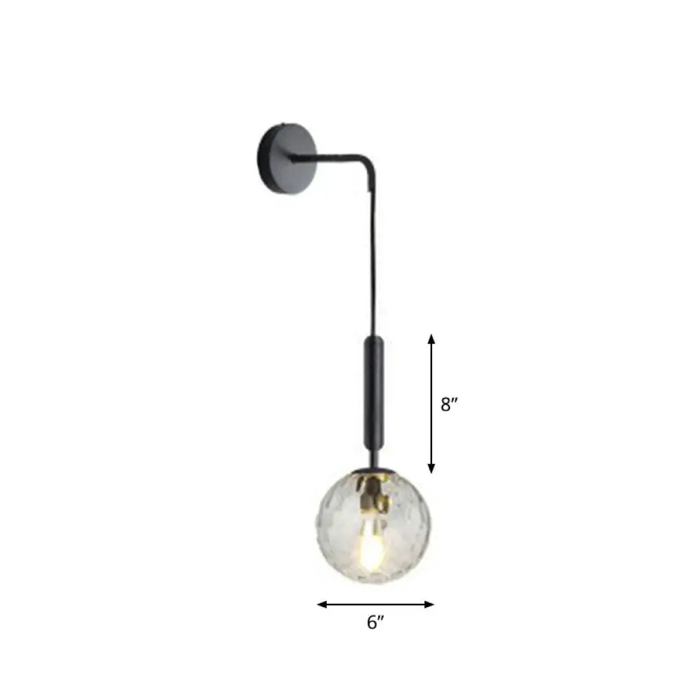 Contemporary Globe Sconce – Single-Light Fixture with Clear or Frosted Sphere – Wall-Mount Accent for Hallway, Bedside & Living Room