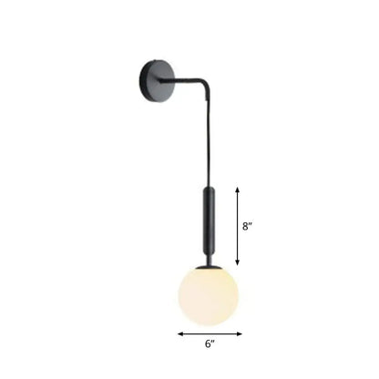 Contemporary Globe Sconce – Single-Light Fixture with Clear or Frosted Sphere – Wall-Mount Accent for Hallway, Bedside & Living Room