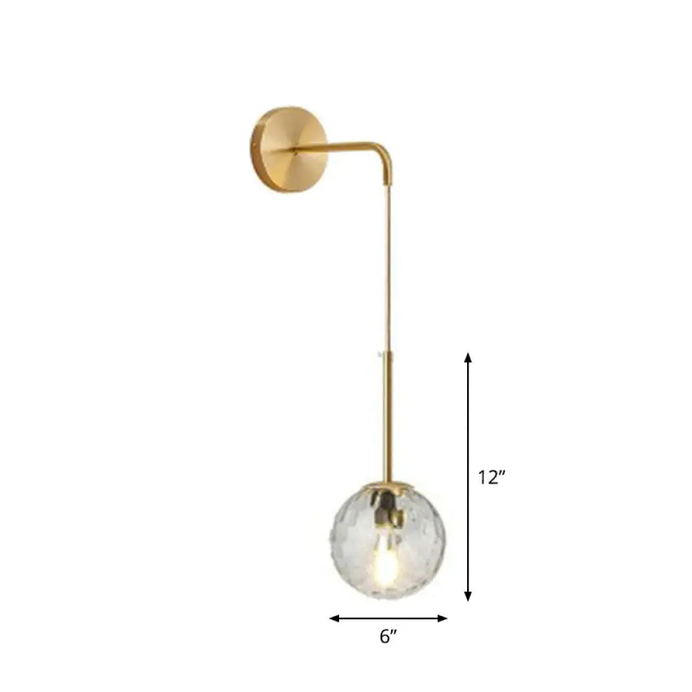 Contemporary Globe Sconce – Single-Light Fixture with Clear or Frosted Sphere – Wall-Mount Accent for Hallway, Bedside & Living Room