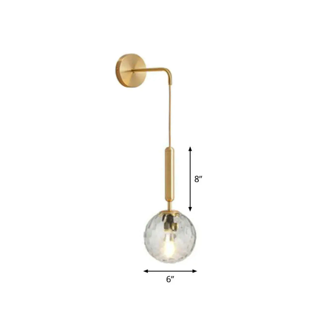 Contemporary Globe Sconce – Single-Light Fixture with Clear or Frosted Sphere – Wall-Mount Accent for Hallway, Bedside & Living Room