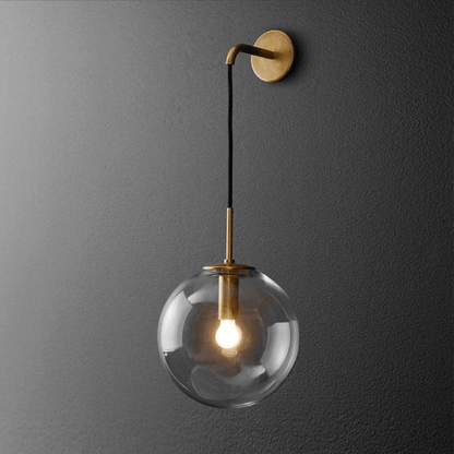 Glass Cylinder Wall Light Fixture Black or Gold Finish for Hallway Bedroom Living Room Entryway Contemporary Indoor Lighting