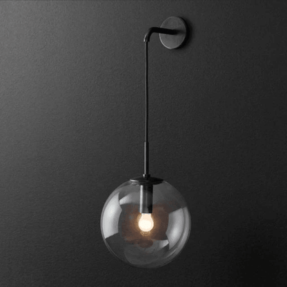 Glass Cylinder Wall Light Fixture Black or Gold Finish for Hallway Bedroom Living Room Entryway Contemporary Indoor Lighting