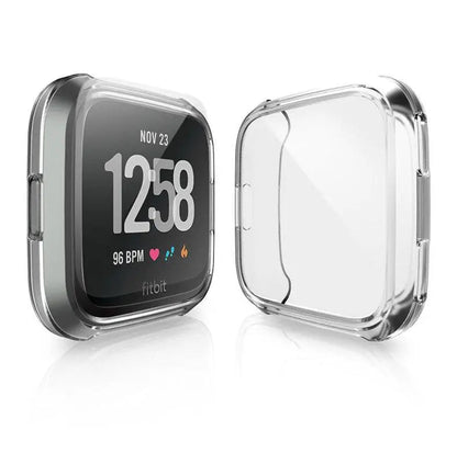 Snap-On Case & Screen Shield for Fitbit Versa 2 – Full-Body Edge Protection, Touch-Friendly Clear TPU Cover
