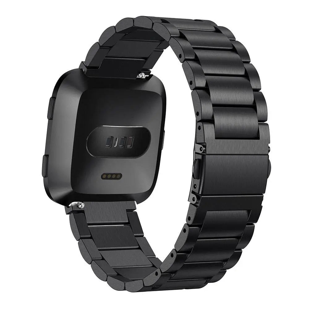 Replacement Steel Link Wristband for Fitbit Versa 2 Smartwatch – Adjustable Metal Fitness Tracker Strap for Women & Men