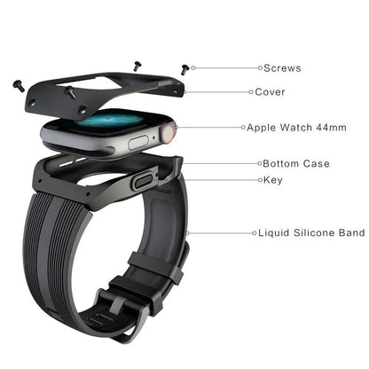 Rugged Protective Case & Band Set for 44mm Apple Watch Series 4/5 – Dual-Layer Defense with Sport Strap