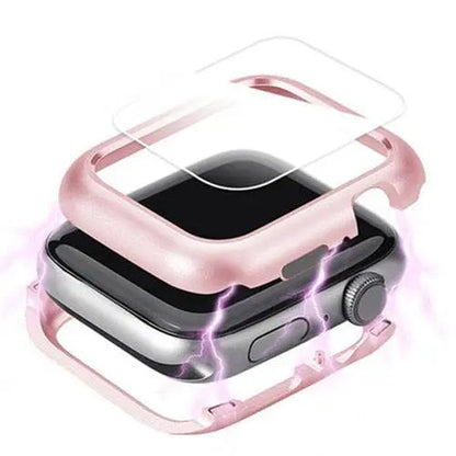 Reinforced Steel Watch Case with Tempered Glass Shield for Apple Watch Series 6/5/4 – 40mm & 44mm Protection