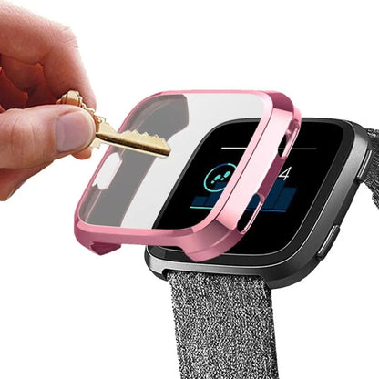 Snap-On Case & Screen Shield for Fitbit Versa 2 – Full-Body Edge Protection, Touch-Friendly Clear TPU Cover