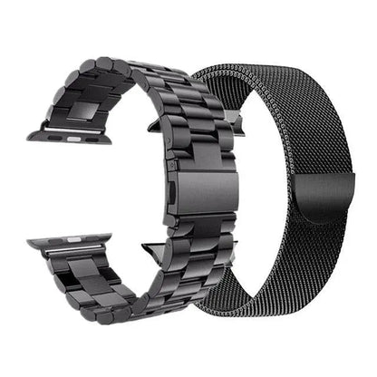 Metal Watchband Twin Pack – Mesh & Link Straps Compatible with 42mm, 46mm, 49mm Smartwatches