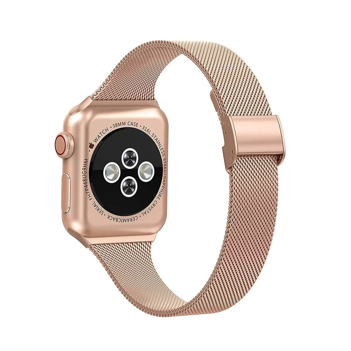 Adjustable Stainless Steel Link Bracelet for Apple Watch – Magnetic Clasp, Multiple Size Options