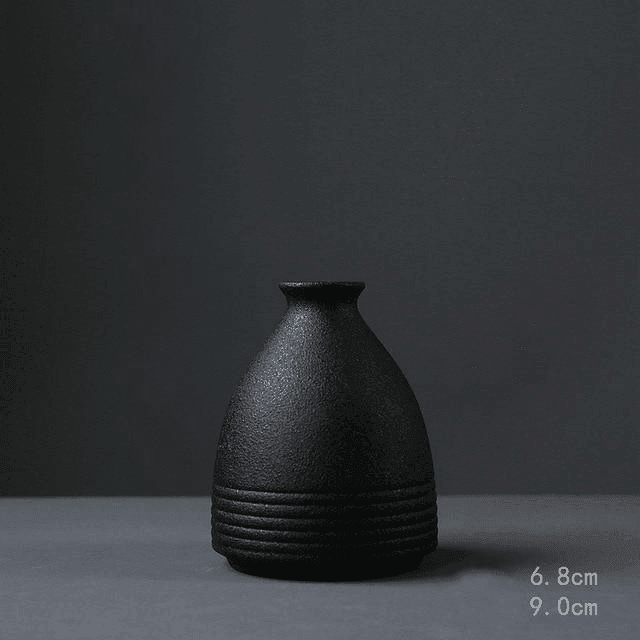 MidNight Black Textured Ceramic Vases