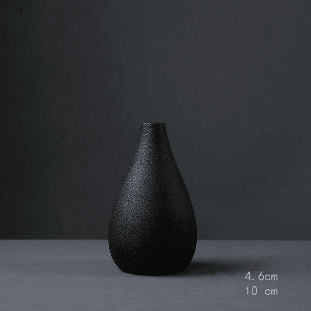 MidNight Black Textured Ceramic Vases