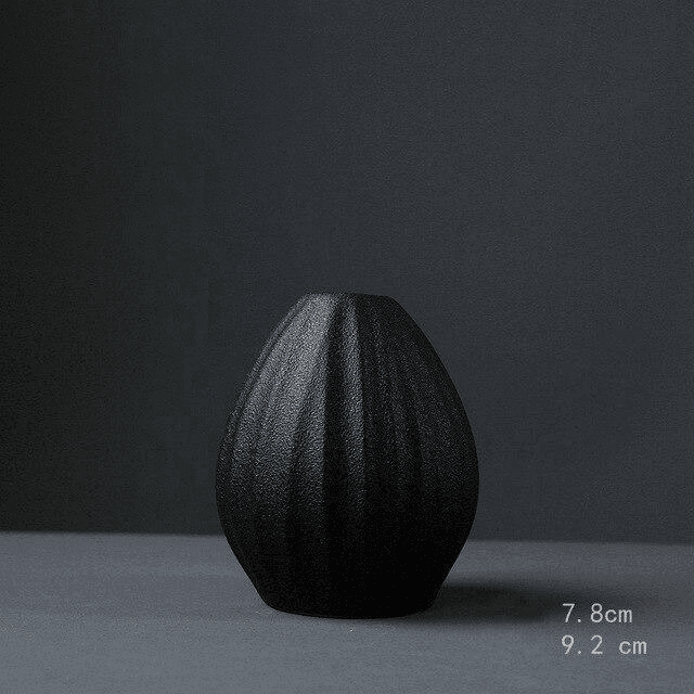 MidNight Black Textured Ceramic Vases