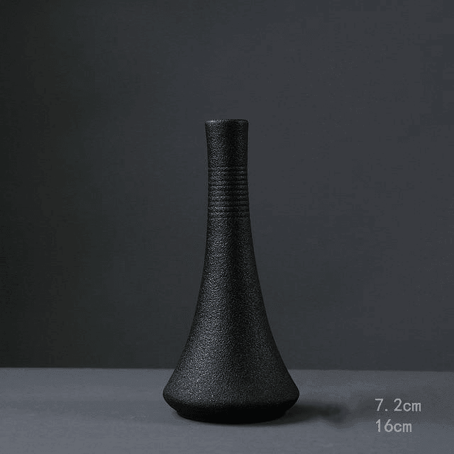 MidNight Black Textured Ceramic Vases