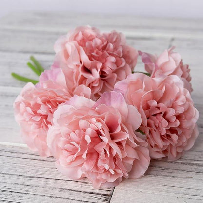 5-Pack Silk Faux Roses Artificial Flowers