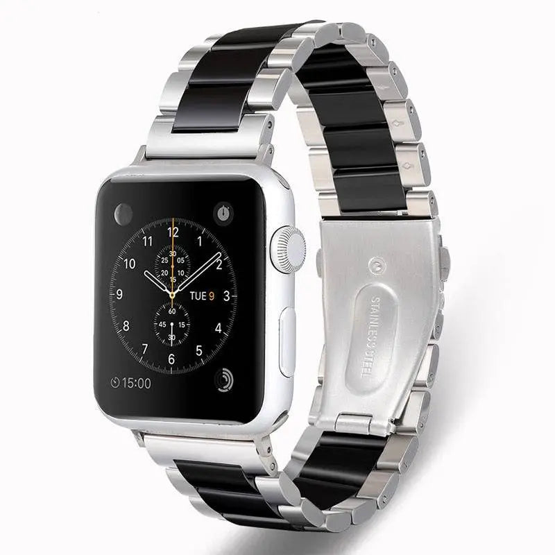Metal & Ceramic Smartwatch Wristband – Compatible with Apple Watch Series 10/11/12 (38-46mm) & Ultra (49mm)