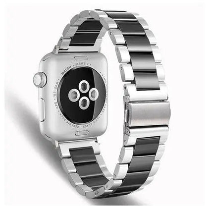 Metal & Ceramic Smartwatch Wristband – Compatible with Apple Watch Series 10/11/12 (38-46mm) & Ultra (49mm)