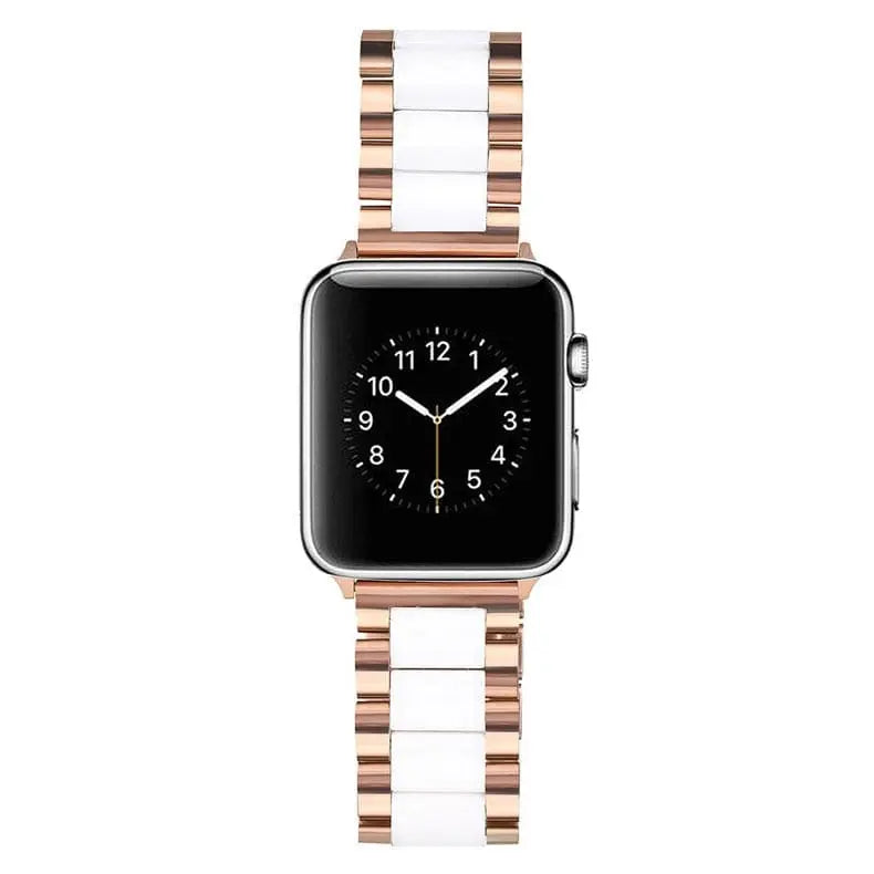 Metal & Ceramic Smartwatch Wristband – Compatible with Apple Watch Series 10/11/12 (38-46mm) & Ultra (49mm)
