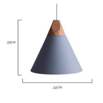 Conical Wood & Aluminum Pendant Light – Vintage Industrial Hanging Fixture for Dining Room, Kitchen & Living Room – E27 Socket, Adjustable