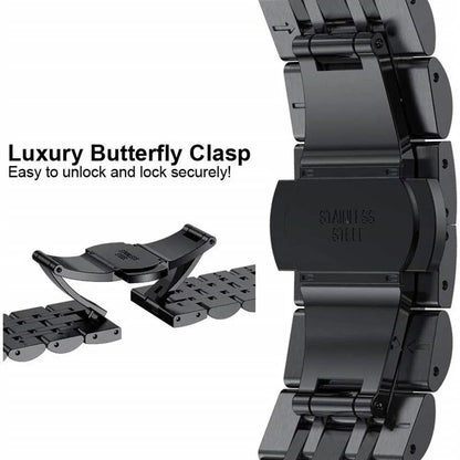 Stainless Steel Watch Strap for Galaxy Watch 4/5/6 – Adjustable Metal Band with Secure Clasp & Multiple Finish Options