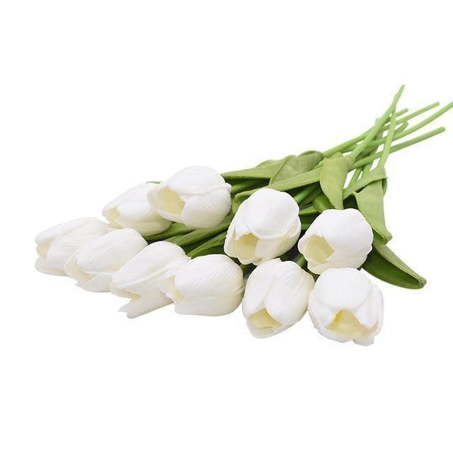 10-Piece Fake Tulips Silk Flowers