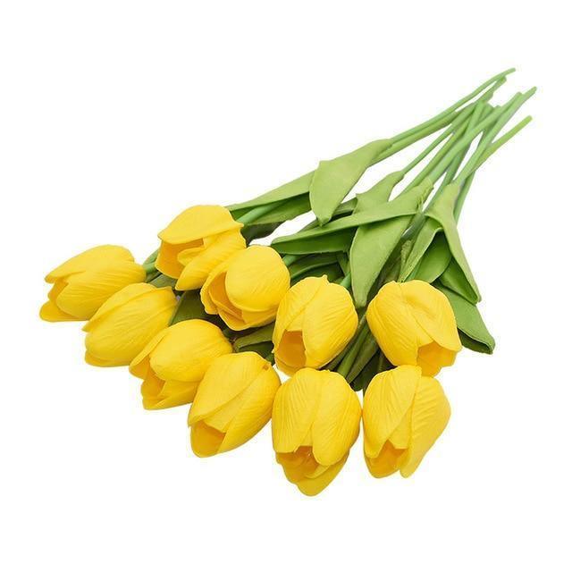10-Piece Fake Tulips Silk Flowers