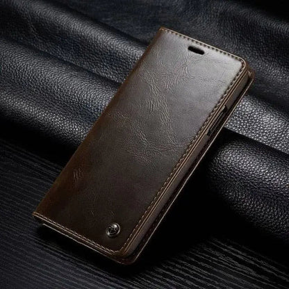 iPhone Leather Case – Fitted Shell with Raised Edges, Camera Protection & Everyday Grip for iPhone 7-11 Series
