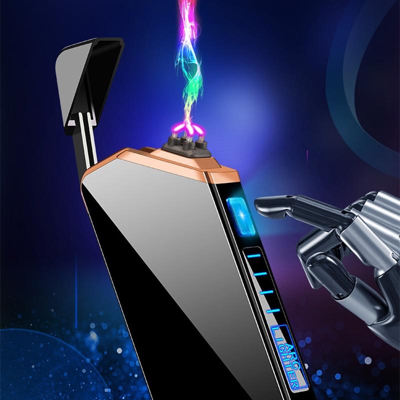 Rechargeable Arc Lighter Windproof Ignition Tool for Candles Grills Camping Portable Pocket Lighter Black USB Powered Flameless Fire Starter