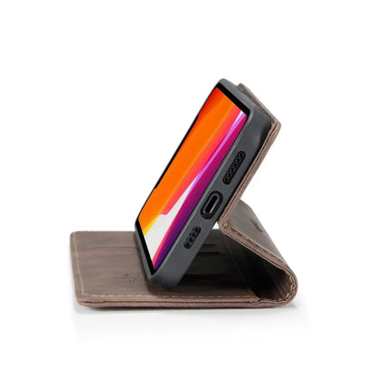 iPhone 12 Leather Wallet Phone Case with Card Slots – Fitted Protection for 12 Mini, Pro & Pro Max – Raised Edge Design for Camera &