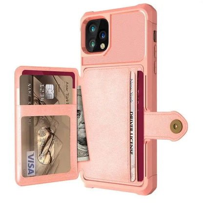Folio Card Wallet Case with Leather-Look Texture for iPhone 12 Series – Fitted Edge Protection, Raised Camera Guard, Precise Button and