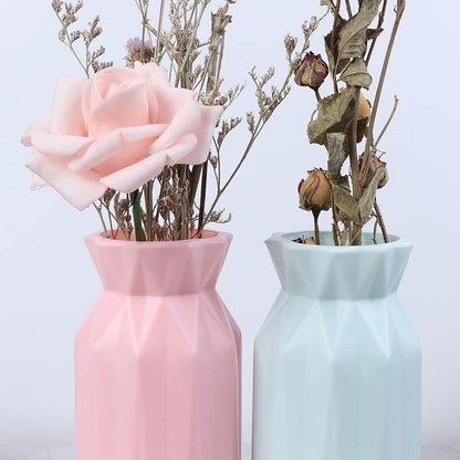 Angular Geometric Floral Vase