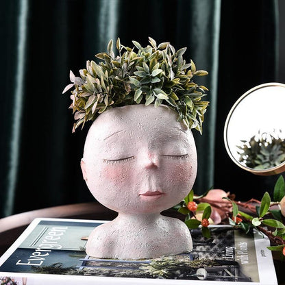 Tranquil Sleep Face Planter Vase