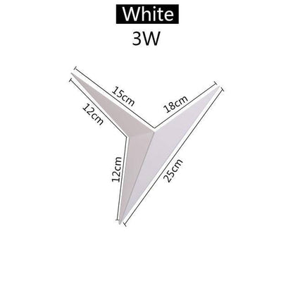 Applique murale triangulaire en métal, éclairage LED 3W vers le bas pour chambre, salon, couloir, luminaire géométrique moderne, noir, blanc, doré, fixation murale