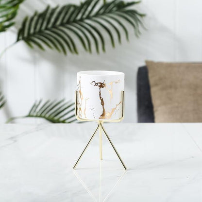 Geometric Marbled Serenity Planter