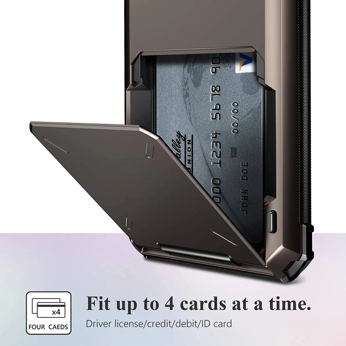 Armor Card Wallet iPhone Case with Military-Grade Protection | Black Mamba Shock-Absorbing Shell for iPhone X through 13 Series