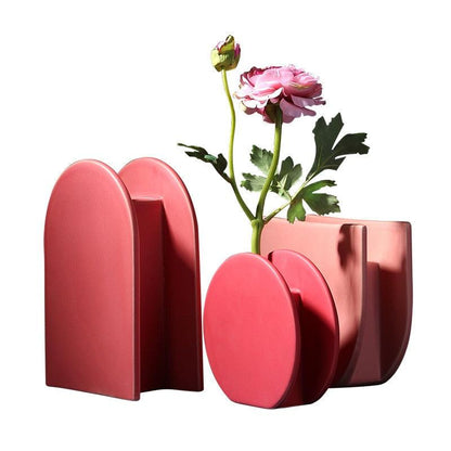 Rose & Lavender Geometric Ceramic Containers