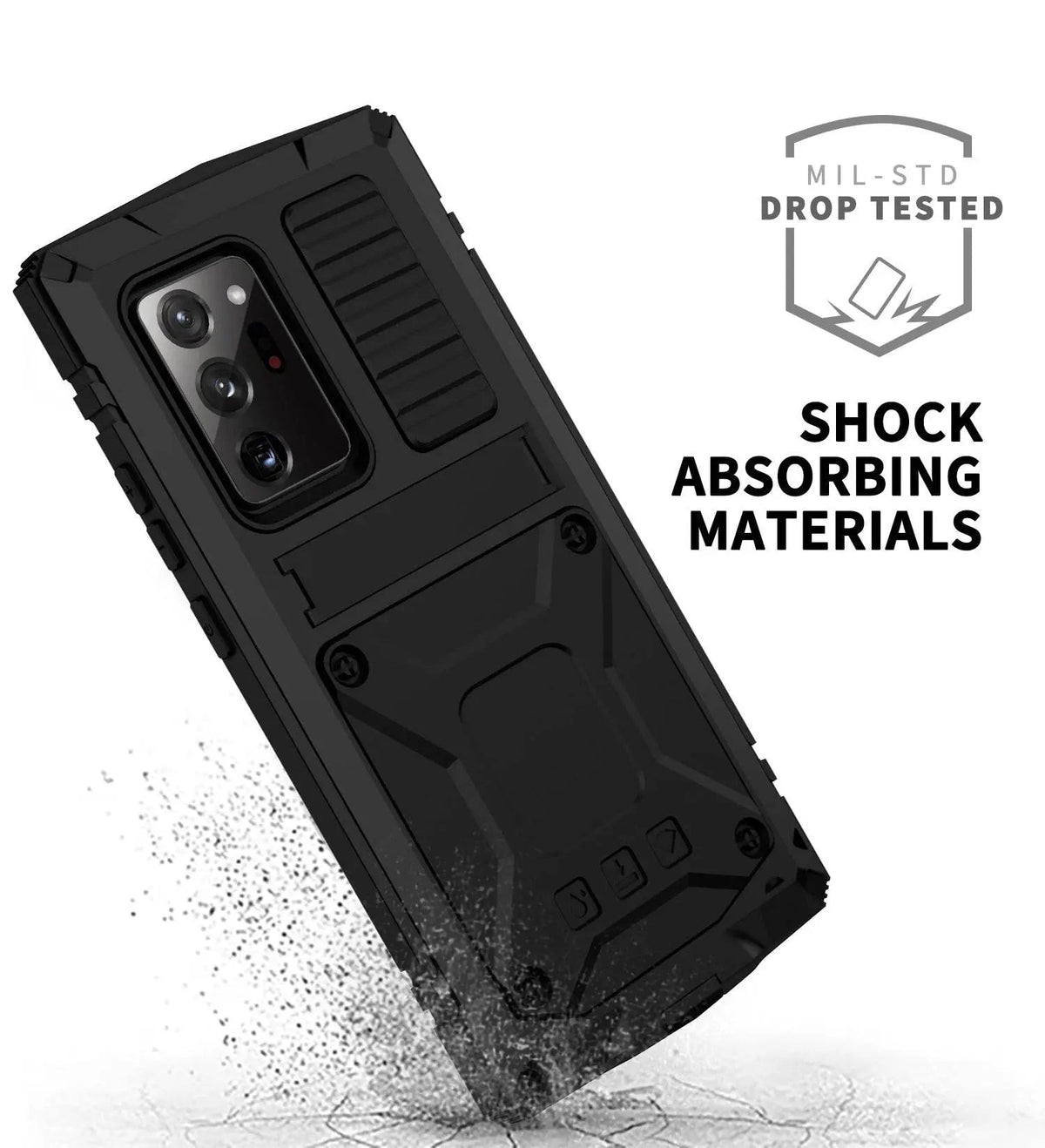 Heavy-Duty Aluminum Galaxy S21 Case with Tempered Glass Screen – Kickstand & 360° Drop Protection