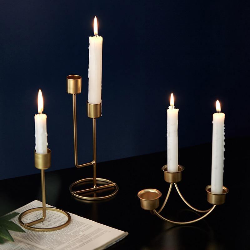 Mondrian Metal Taper Candle Holders and Candelabras
