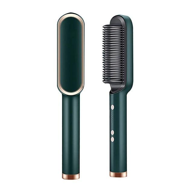 Heated Straightening Brush Comb for Silky Smooth Hair Styling with Ionic Technology 5 Heat Settings for All Hair Types Quick Salon Results