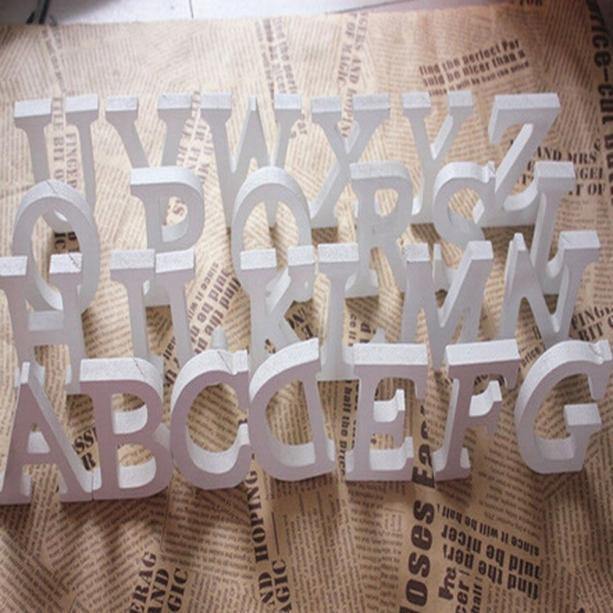 White Standing Mountable Wood Letter