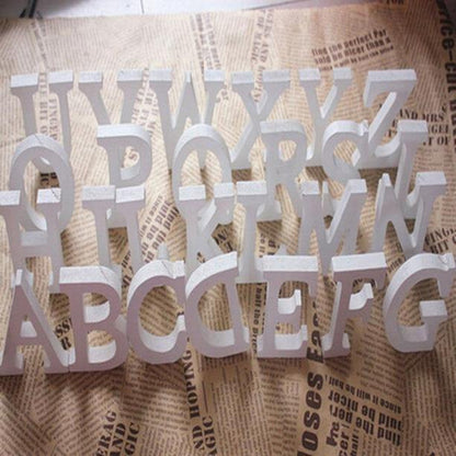 White Standing Mountable Wood Letter